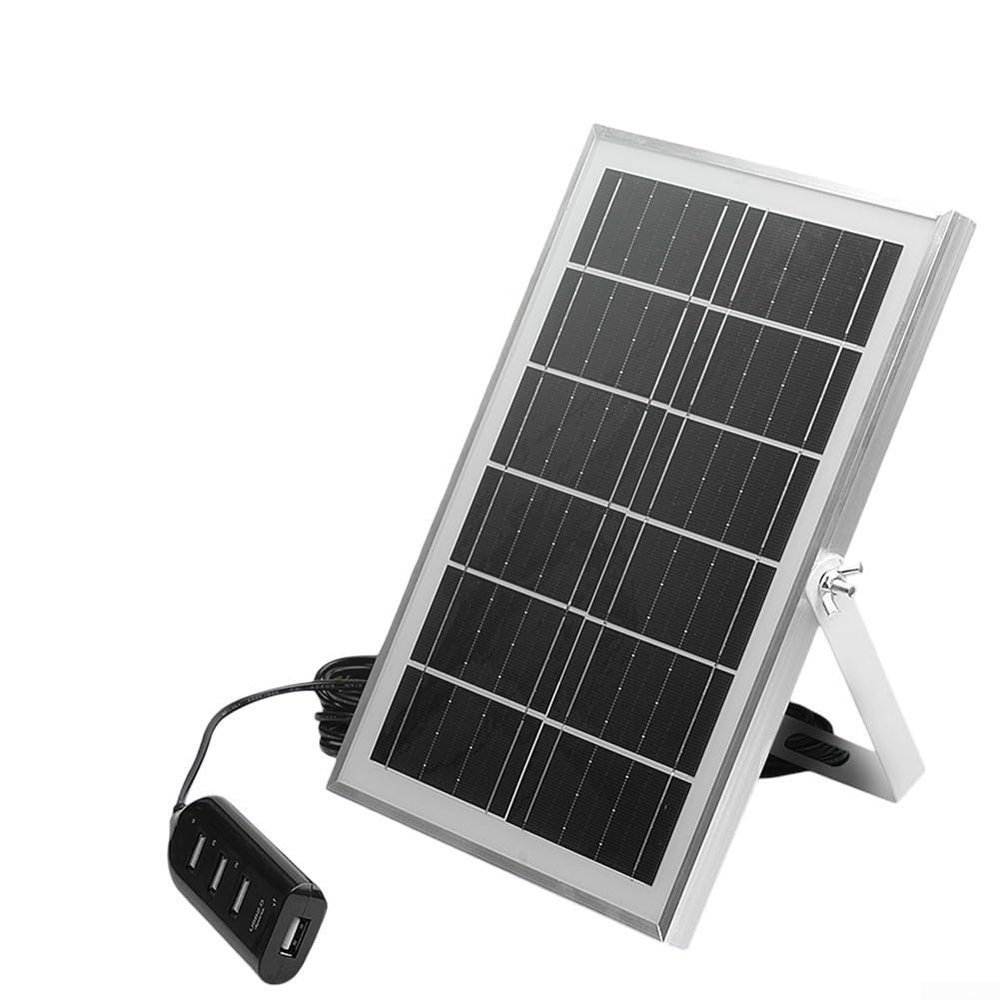 Besshepplo 5V 6W Monocrystalline Solar Panel Charger with 4 USB Ports