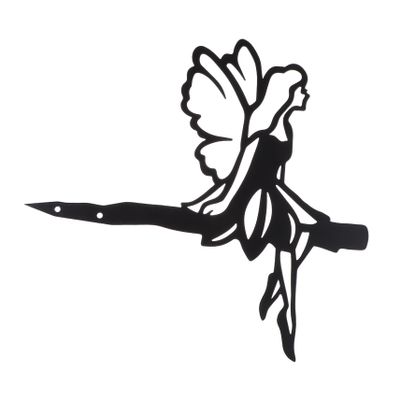 Toyvian Black Wrought-Iron Fairy Garden Stake, Weather-Resistant