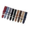 Cong Yi 20/22mm Genuine Matte Leather Double-Stitch Watch Band, Blue Gray, 22mm view 2