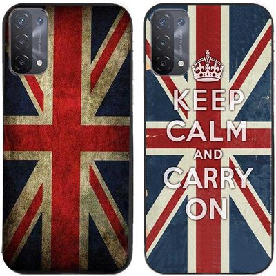 Protective Case for Oppo A54 5G 2021 / A74 5G 2021 / A74 5G 2021 (Design: Keep Calm And Carry On), 2-Pack