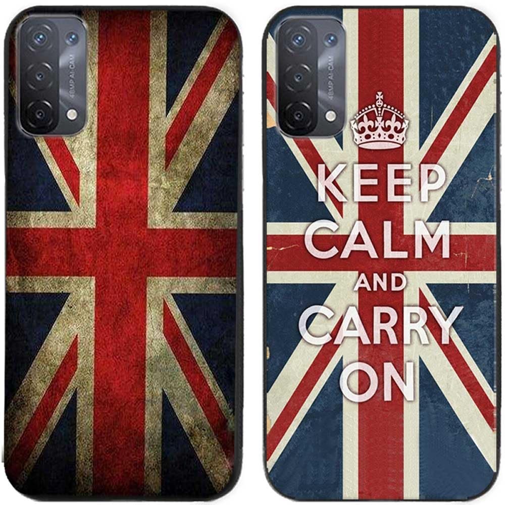 Protective Case for Oppo A54 5G 2021 / A74 5G 2021 / A74 5G 2021 (Design: Keep Calm And Carry On), 2-Pack
