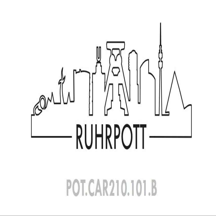 Ruhr Area Car Sticker, Headframe Silhouette, Black