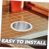 Round Stainless Steel Kitchen Countertop Waste Chute with Rubber Insert, Silver view 2