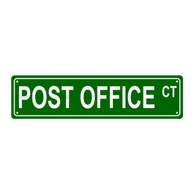 Post Office CT Room Metal Sign, Street Sign, Bar, Café, Garage, Man Cave, Home, Room, Wall, Bathroom, Farmhouse, Garden, Veranda, Patio Decor, 40.6 x 10.2 cm
