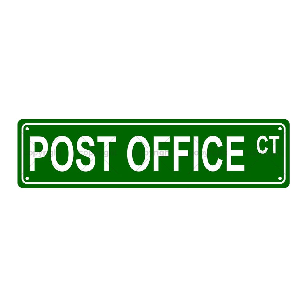 Post Office CT Room Metal Sign, Street Sign, Bar, Café, Garage, Man Cave, Home, Room, Wall, Bathroom, Farmhouse, Garden, Veranda, Patio Decor, 40.6 x 10.2 cm
