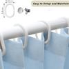 DSSHENGDS Adjustable Waterproof Weighted Shower Curtain, Accordion-Fold Design, Sky Blue, 200 x 180 cm view 3