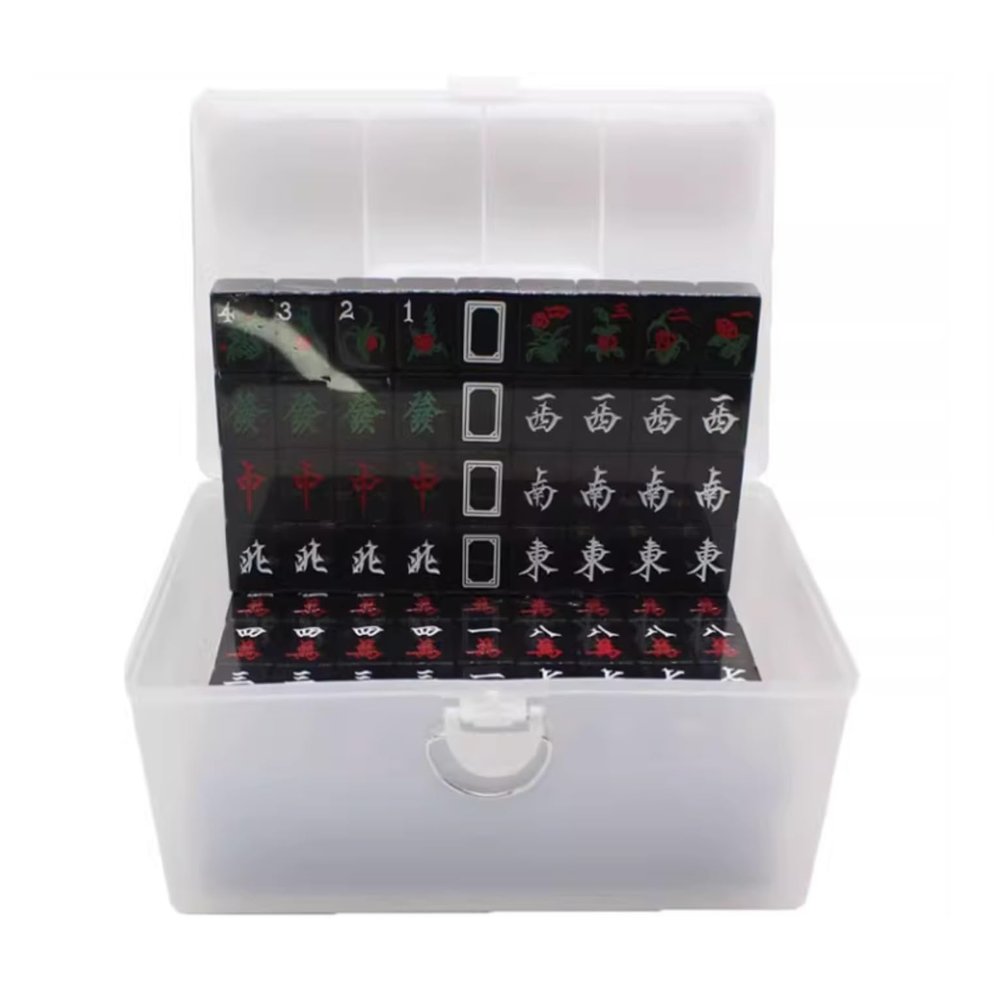 Complete Mahjong Tile Set with Durable Storage Case for Home, Travel, and Party Games