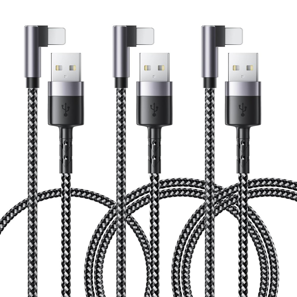 Short 90° iPhone Charging Cable, 3-Pack (0.3 m + 0.3 m + 0.15 m)