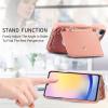 DGSZYZKJ Samsung Galaxy A54 Case with Strap, Card Holder, Zipper, Ring Stand & Cosmetic Mirror - Pink view 3