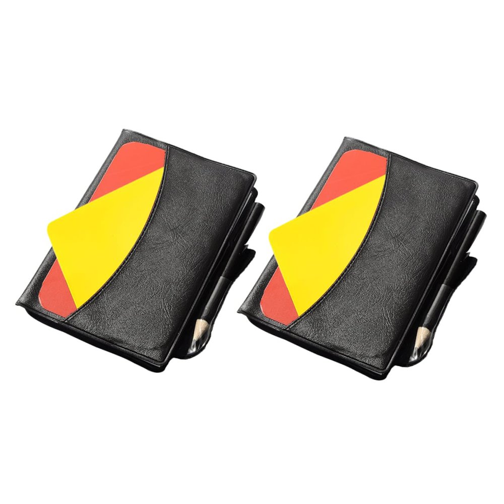 Toddmomy 4-Piece Referee Kit with Red and Yellow Cards, Whistle, and Notebook