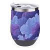 Jubonexis Fluid Lines Insulated Stainless Steel Wine Glass with Lid, 340 ml, Purple view 1