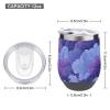 Jubonexis Fluid Lines Insulated Stainless Steel Wine Glass with Lid, 340 ml, Purple view 2