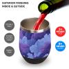 Jubonexis Fluid Lines Insulated Stainless Steel Wine Glass with Lid, 340 ml, Purple view 4