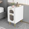 Modern Nordic Nightstand, Ultra-Slim Solid Wood Mini Bedside Table with 2 Drawers, 25 x 40 x 52 cm view 1