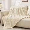 BEDELITE Cozy Flannel Blanket, Plush, Beige, 125 x 150 cm view 2