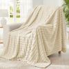 BEDELITE Cozy Flannel Blanket, Plush, Beige, 125 x 150 cm view 3