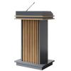 Wooden Lectern with 4 Casters and Storage Shelf view 1