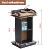 Wooden Lectern with 4 Casters and Storage Shelf view 2