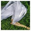 AMENGJ Wedding Ribbon Fairy Wands, White Ribbon Sticks with Lace Streamers and Bells (10 pcs) view 3