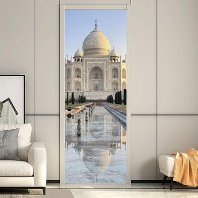 European-Style Castle Door Sticker, Removable 3D Vinyl Door Wallpaper, 90 x 200 cm