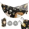 Black Flower Lion Outdoor Hammock with Hanging Rope view 2