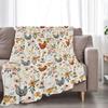 Chicken Floral Pattern Fleece Flannel Blanket view 2