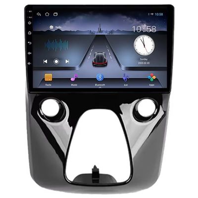 Android 14 Car Stereo, 9-Inch HD Multi-Touchscreen for Toyota Aygo B40 2014–2021, Navigation, Bluetooth, Steering Wheel Control, Octa-Core 4G+64G