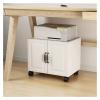 Modern Rolling Printer Stand with Storage, Mobile Printer Table for A4 and Letter Size, Under-Desk Wooden Filing Cabinet view 1