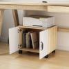 Modern Rolling Printer Stand with Storage, Mobile Printer Table for A4 and Letter Size, Under-Desk Wooden Filing Cabinet view 4