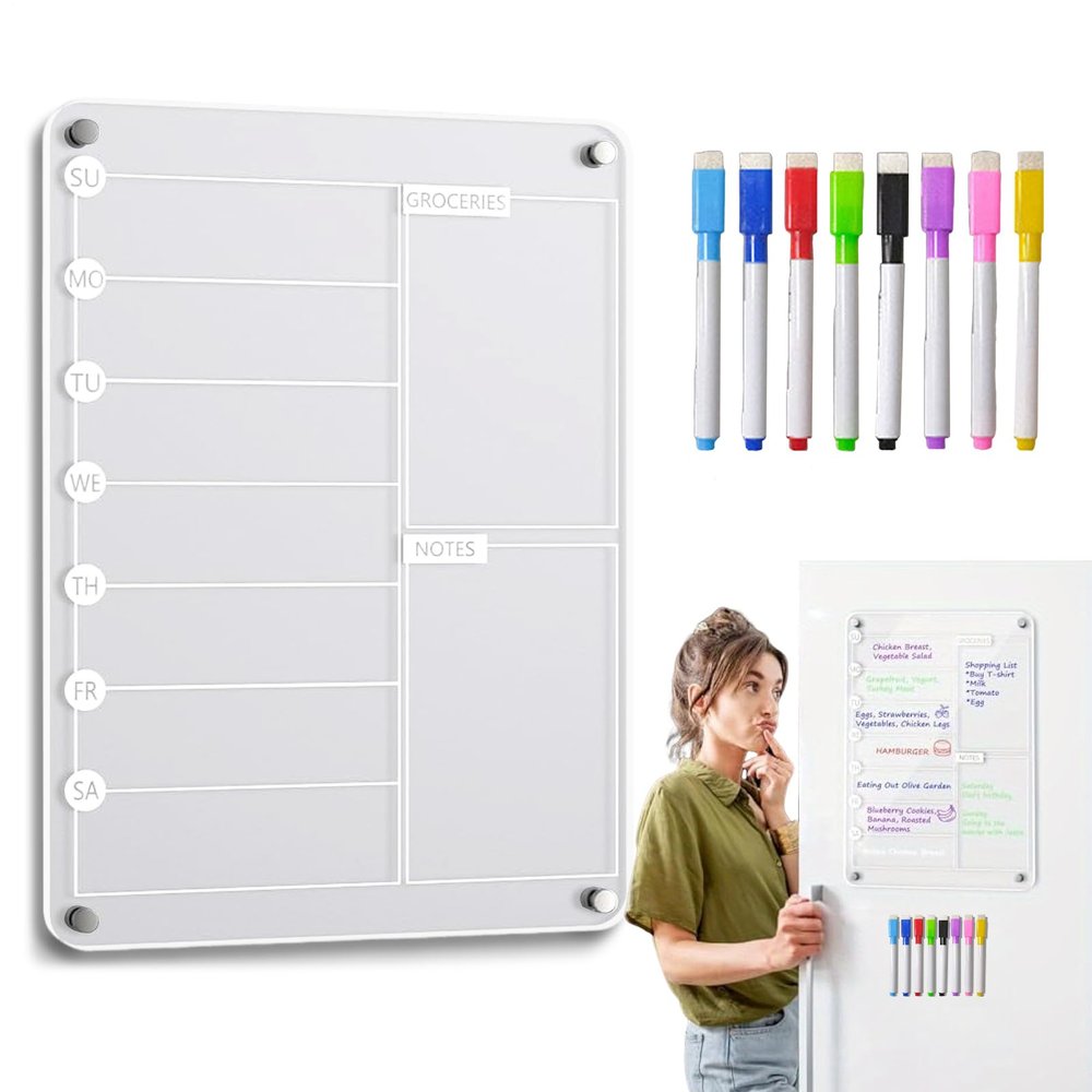 Erasable Weekly Acrylic Refrigerator Meal Planner