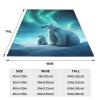 HiHELLOH Polar Bear Blanket for Men and Women, Aurora Animal Gift for Bear Lovers, Soft Fuzzy Throw Blanket, Decor, Plush Birthday Gift, Valentine's Day, 203.2 x 152.4 cm view 3