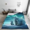 HiHELLOH Polar Bear Blanket for Men and Women, Aurora Animal Gift for Bear Lovers, Soft Fuzzy Throw Blanket, Decor, Plush Birthday Gift, Valentine's Day, 203.2 x 152.4 cm view 4