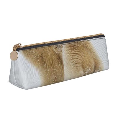 WQUVMDS Leather Pencil Case with Polar Bear Print