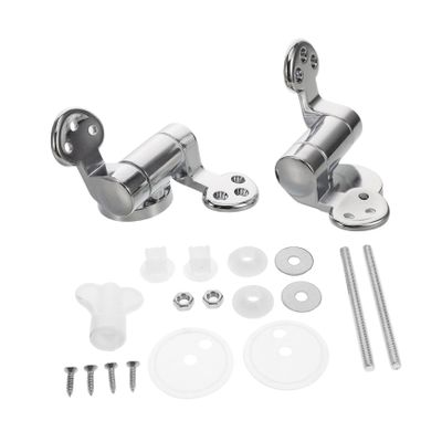 SWOOMEY 2-Piece Adjustable Soft-Close Toilet Seat Hinges, Chrome-Plated Zinc Alloy