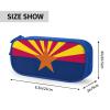 Yyoretp Large-Capacity Pencil Case with Arizona Flag Design, Double-Zipper, Blue view 4