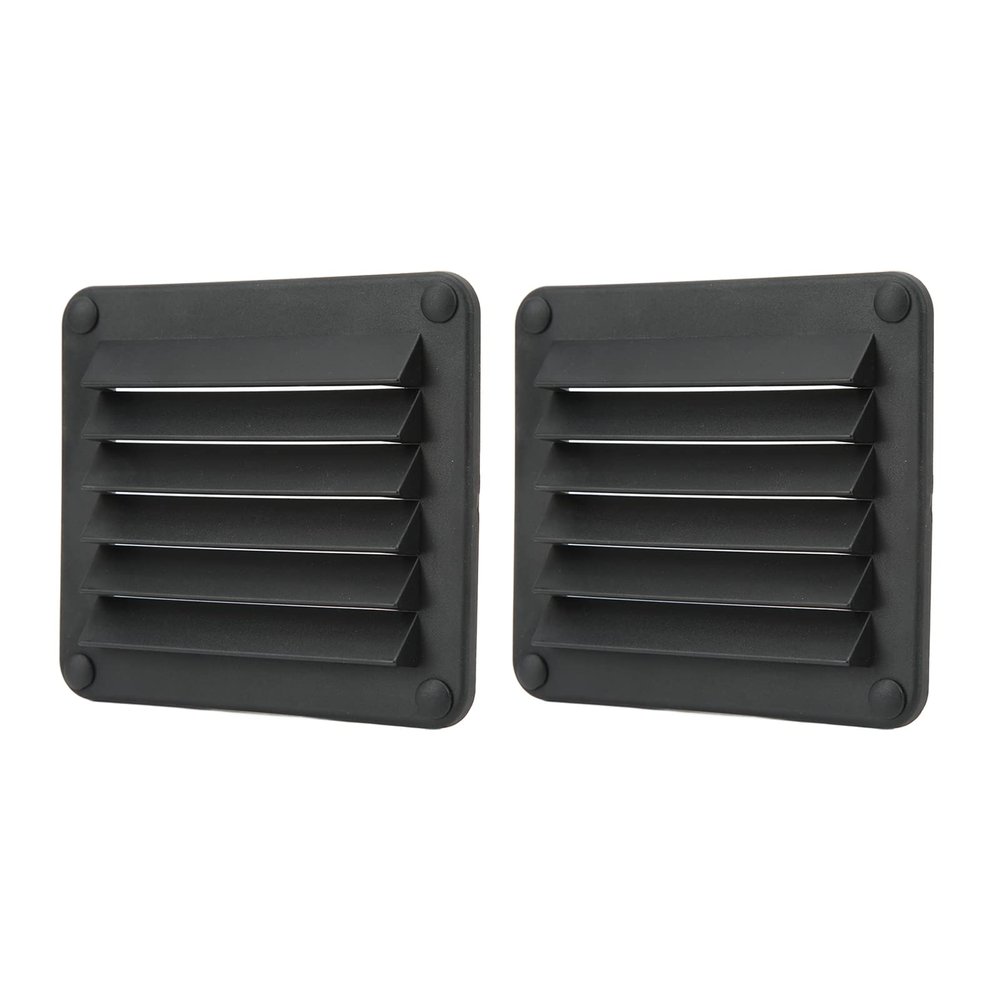 Alomejor Sustainable Air Vent for Marine Boats and Yachts, Rectangular Fresh-Air Vent, 2-Pack (Black)
