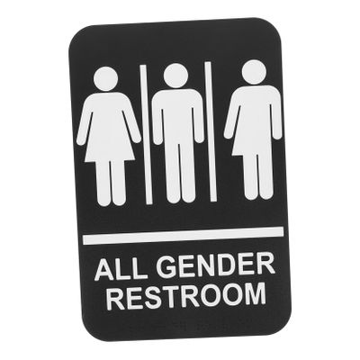 Unisex Restroom Sign with Braille, Accessible ABS, for Doors
