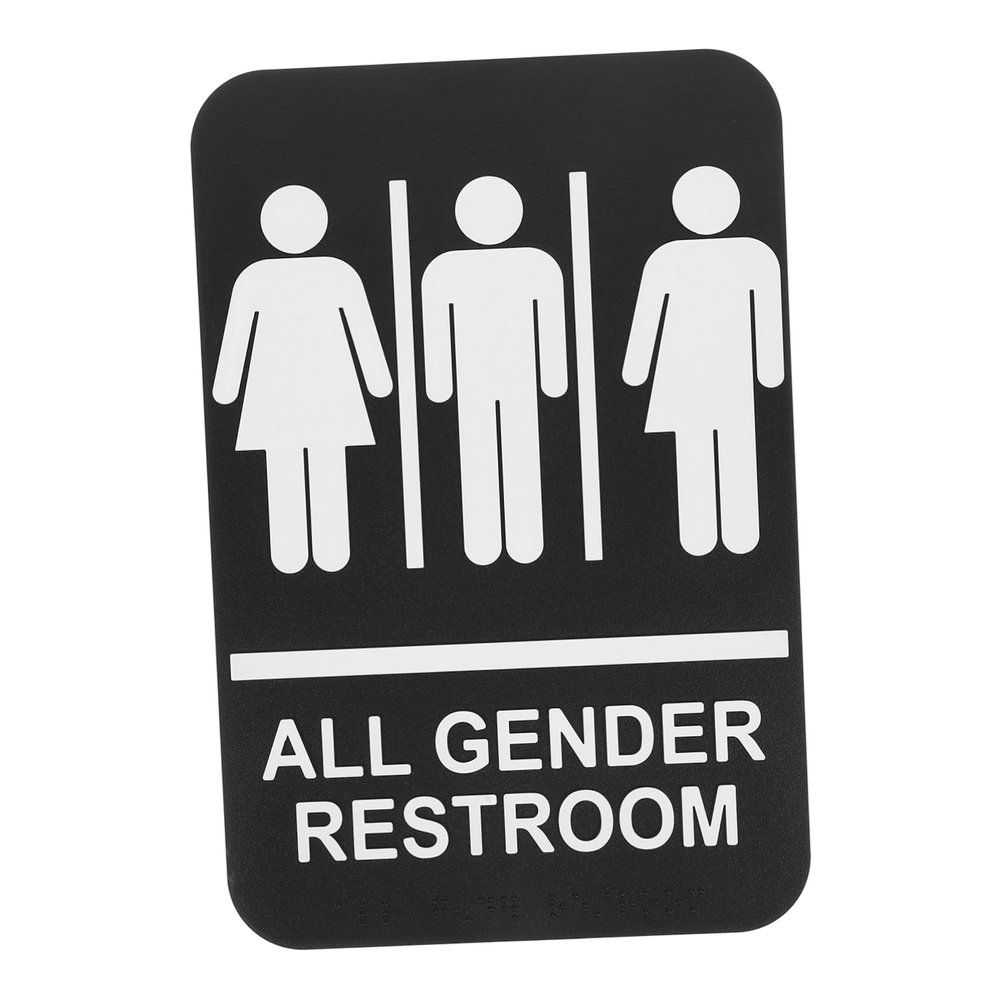 Unisex Restroom Sign with Braille, Accessible ABS, for Doors