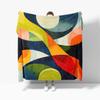 Plush Throw Blanket XL 150 x 200 cm, Pop Art Curve, Fade-Resistant Fleece view 1