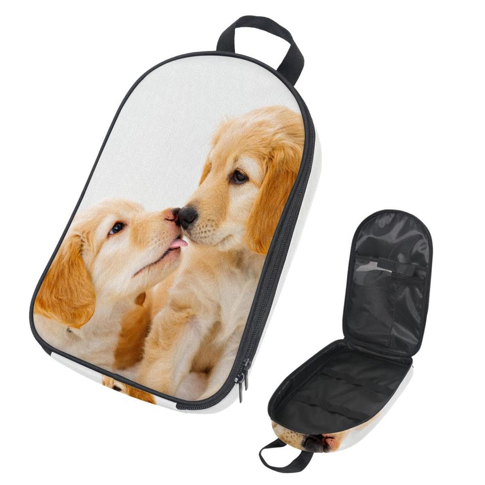 VAPOKF Travel Camping Utensil Organizer Bag with Cute Puppy Pair Design, Cooking Utensil Storage Bag for Outdoor Grilling, Bag Only