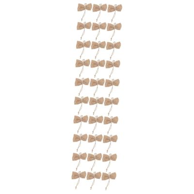 Cabilock 5 Sets of Jute Christmas Bows, Decorative Bows for Christmas Trees, Home Decor, and Crafts, 6 Pieces × 5