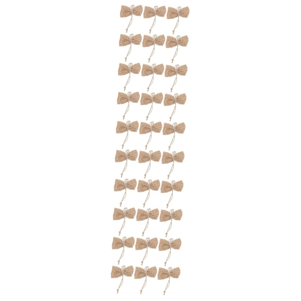 Cabilock 5 Sets of Jute Christmas Bows, Decorative Bows for Christmas Trees, Home Decor, and Crafts, 6 Pieces × 5