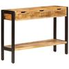 WKIEQACO Home & Garden Sideboard with 3 Drawers, 110 x 35 x 75 cm, Solid Mango Wood view 1
