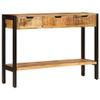 WKIEQACO Home & Garden Sideboard with 3 Drawers, 110 x 35 x 75 cm, Solid Mango Wood view 2