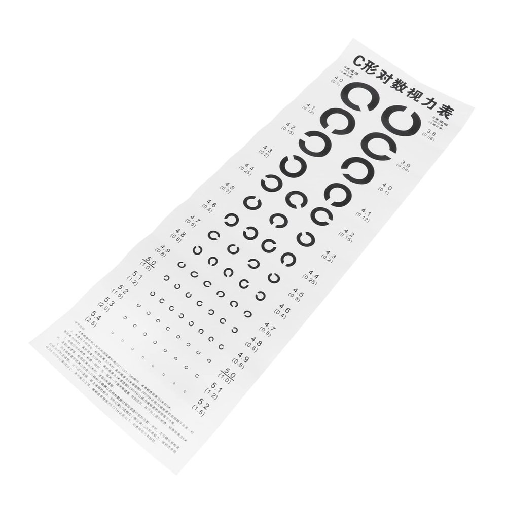 Type C Eye Test Chart for Home, PVC Hanging Wall Chart, Clear Print