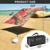 Little Monkey Red Foldable Beach Tent, UPF 50+, Waterproof Sun Shelter with Sandbags and Shovel view 3