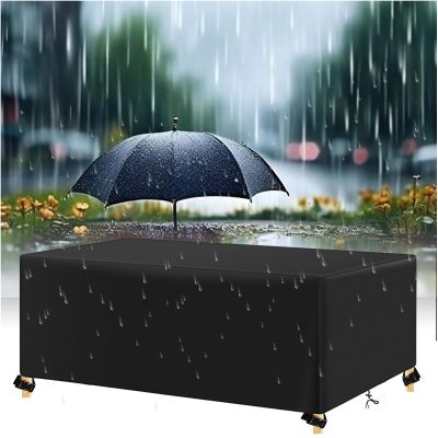 AJALGZ Patio Furniture Cover 250 x 160 x 90 cm, 420D Oxford Fabric, Waterproof, Black