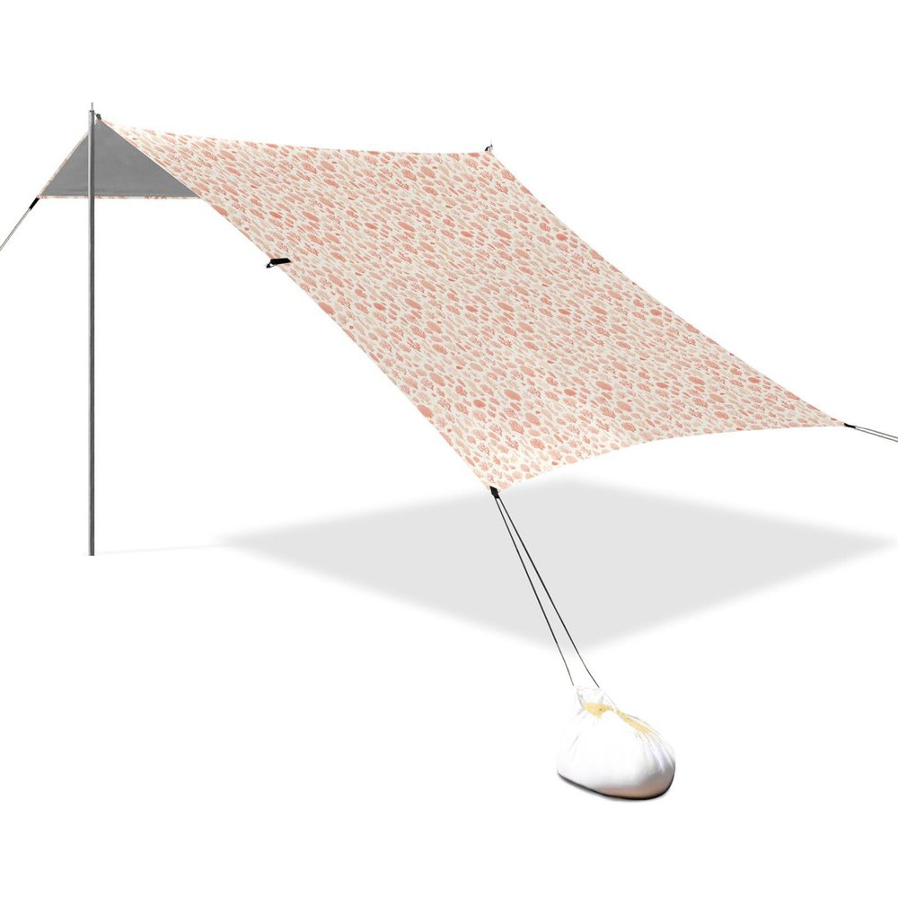 Beauty Coral Beige Beach Tent, UPF 50+ Lightweight Sun Shelter