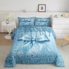 Kids' Watercolor Bow Comforter Set, Blue Glitter Bow (No Glitter) view 2