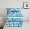 Kids' Watercolor Bow Comforter Set, Blue Glitter Bow (No Glitter) view 4
